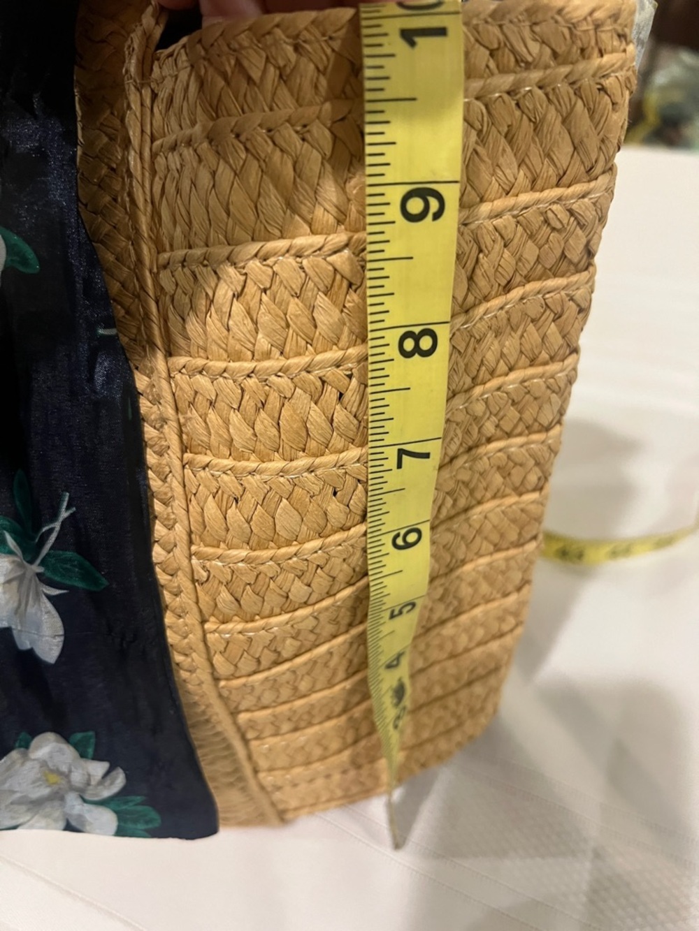 Draper James everyday Straw Tote Bag with Floral Scarf NEW - Picture 8 of 12